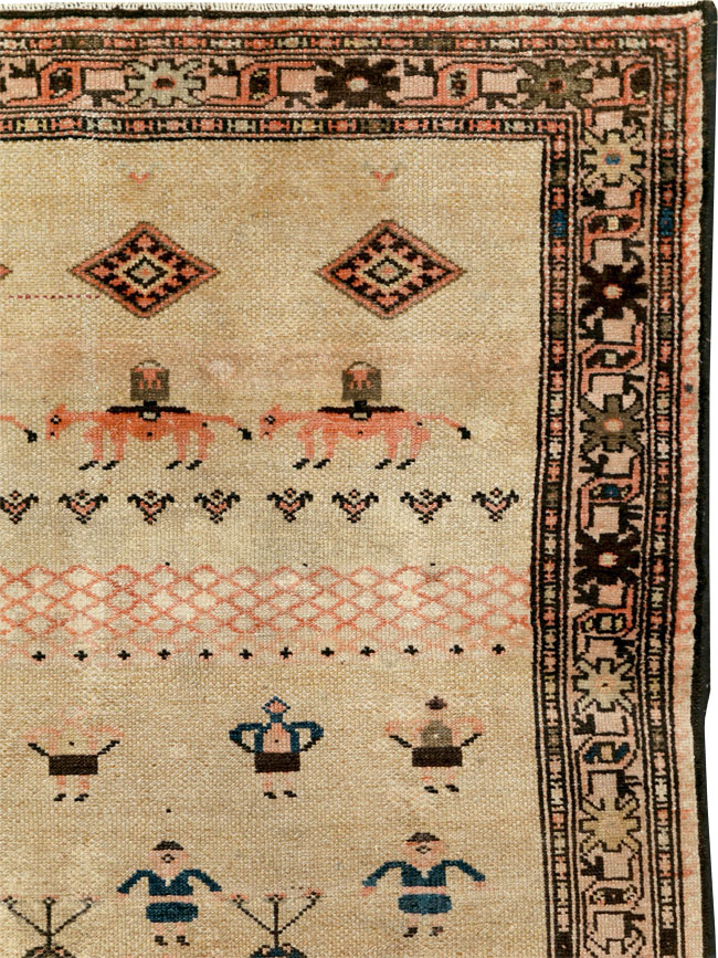 Antique Persian Serab Pictorial Runner, No.28065 - Galerie Shabab