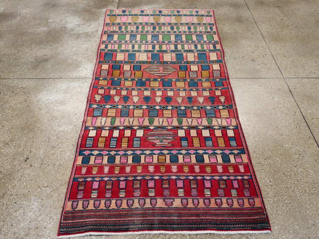 Vintage Persian Mashad Throw Rug, No.28067 - Galerie Shabab