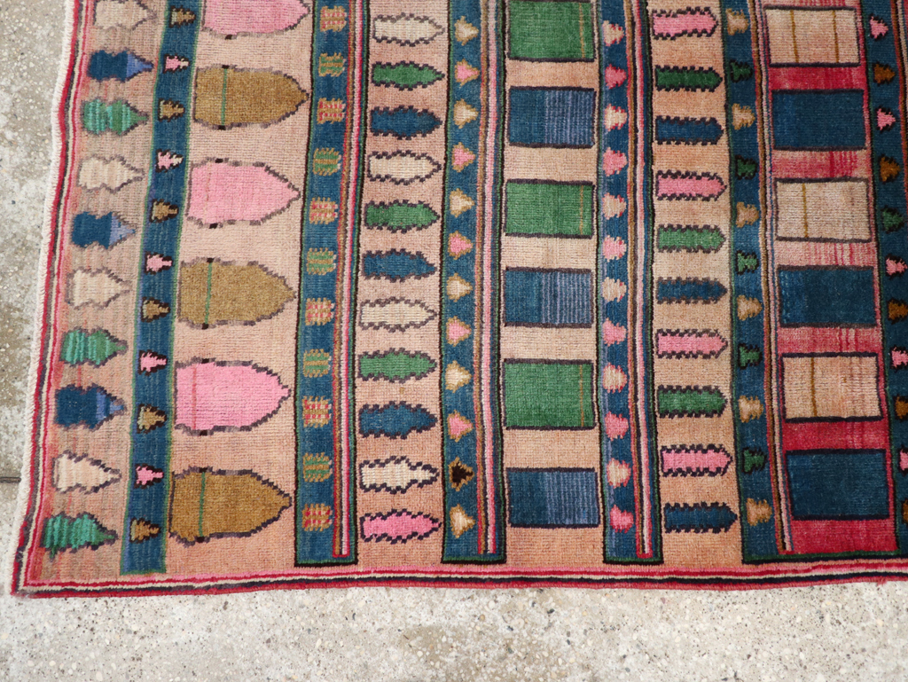 Vintage Persian Mashad Throw Rug, No.28067 - Galerie Shabab