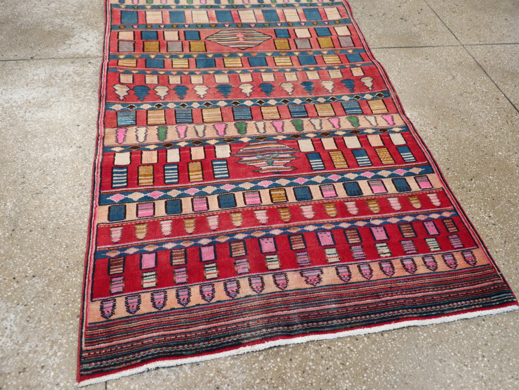 Vintage Persian Mashad Throw Rug, No.28067 - Galerie Shabab
