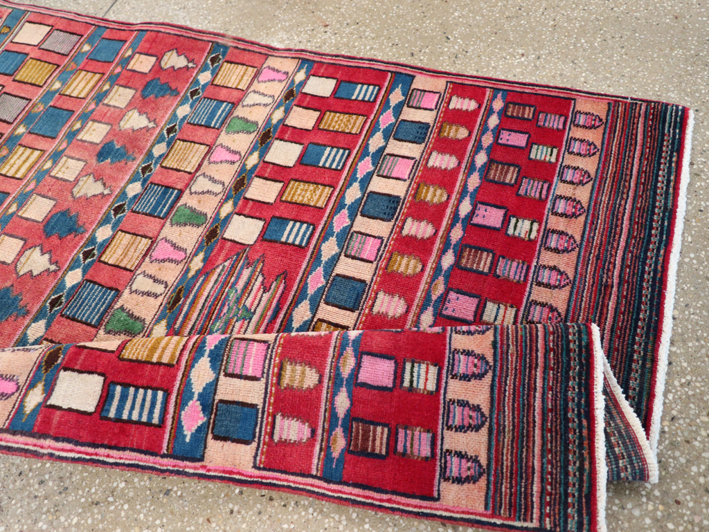 Vintage Persian Mashad Throw Rug, No.28067 - Galerie Shabab