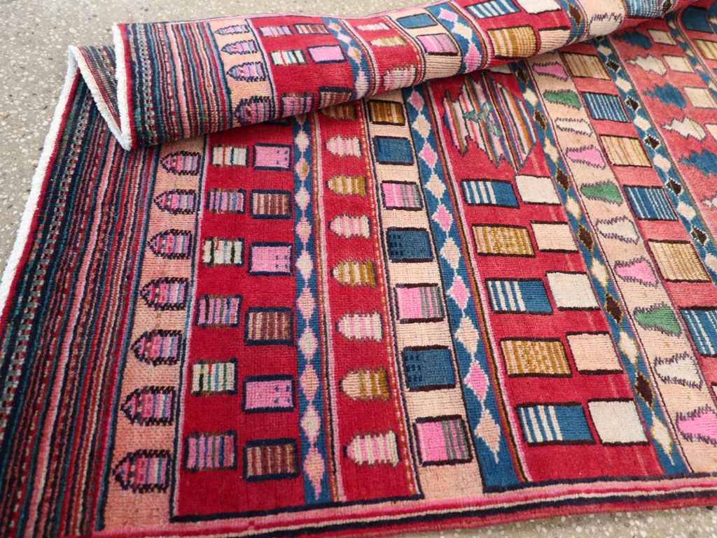 Vintage Persian Mashad Throw Rug, No.28067 - Galerie Shabab