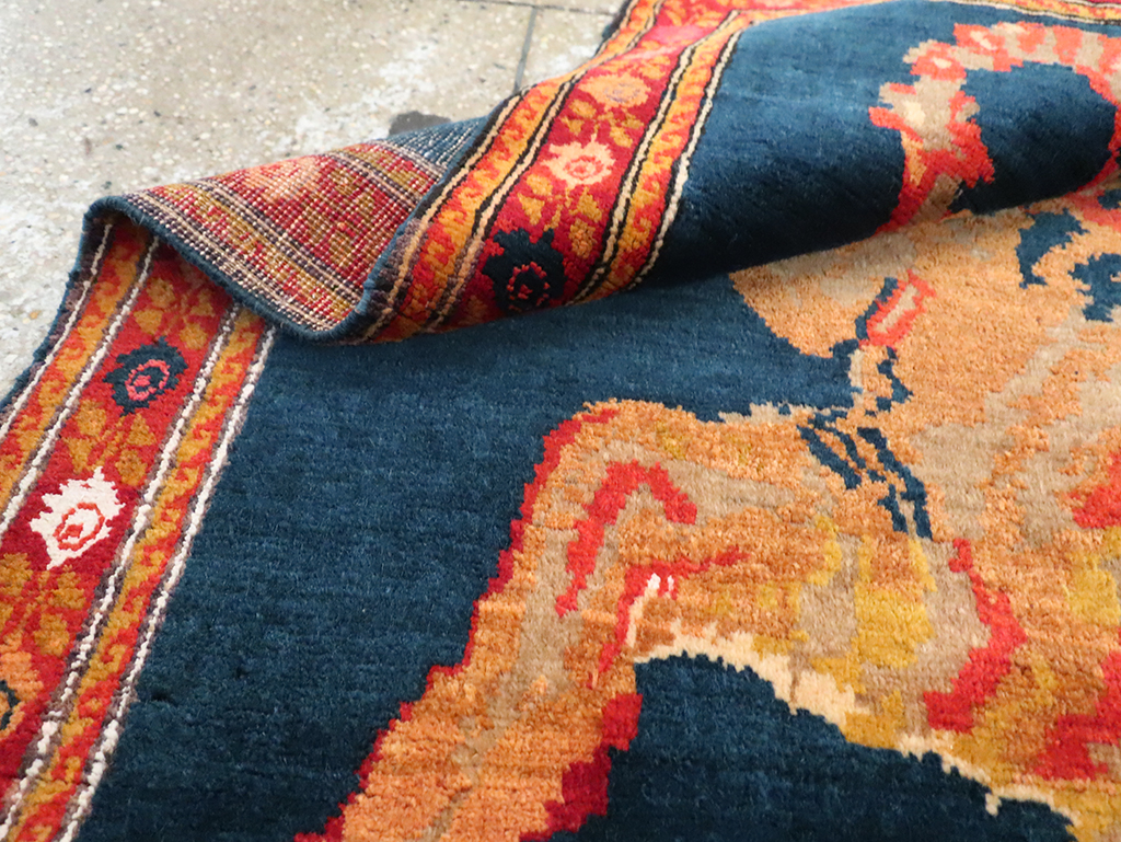 Vintage Caucasian Karabagh Pictorial Accent Rug, No.28070 - Galerie Shabab