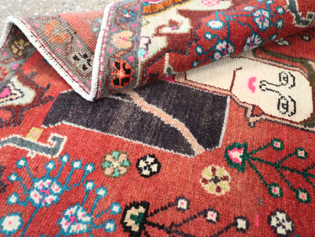 Vintage Persian Hamadan Pictorial Rug (Pair: 2 of 2), No.28072 - Galerie Shabab