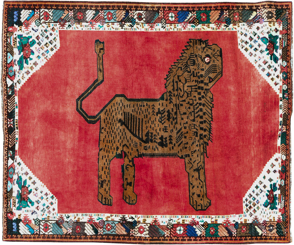 Vintage Pictorial Gabbeh Rug, No.28076 - Galerie Shabab