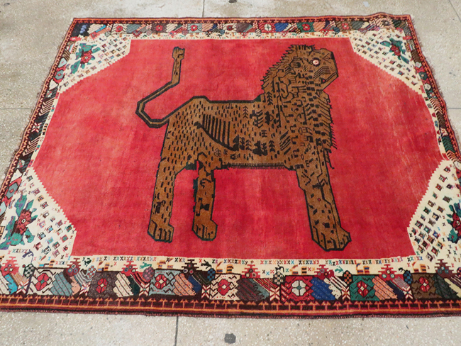 Vintage Pictorial Gabbeh Rug, No.28076 - Galerie Shabab