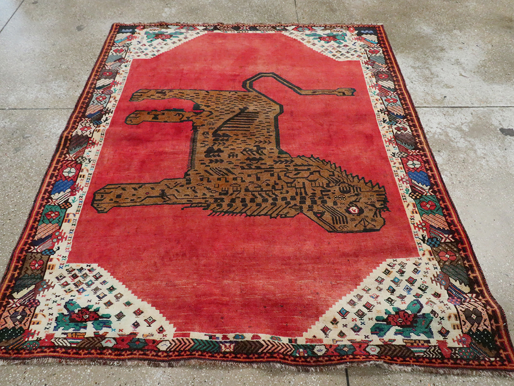 Vintage Pictorial Gabbeh Rug, No.28076 - Galerie Shabab