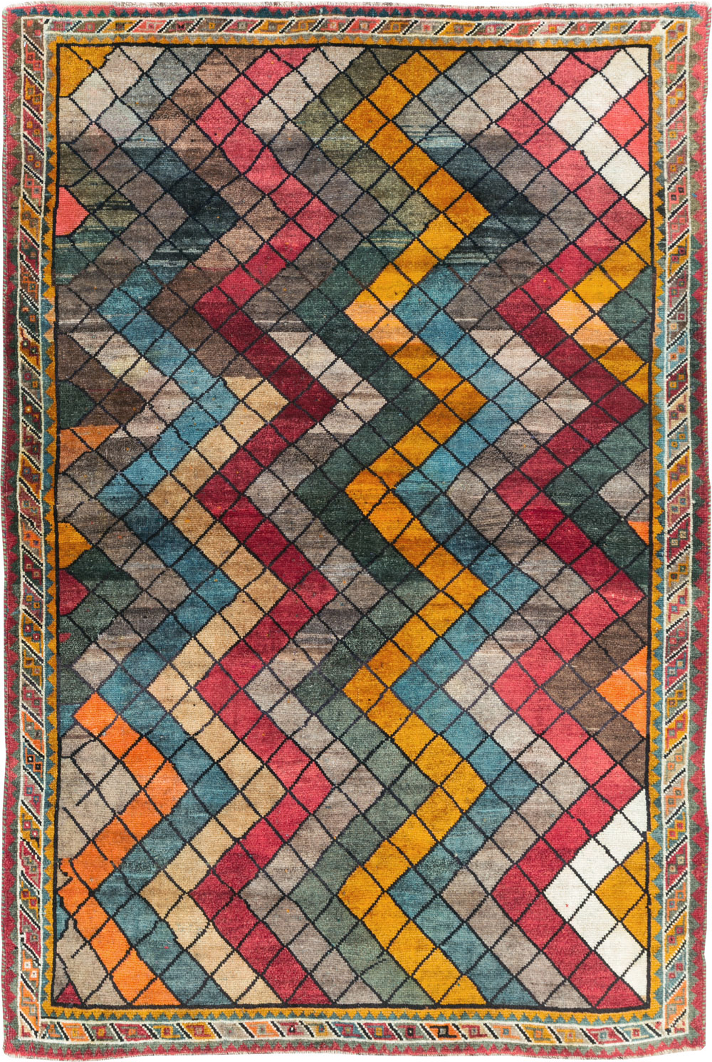Vintage Persian Gabbeh Rug, No.28077 - Galerie Shabab
