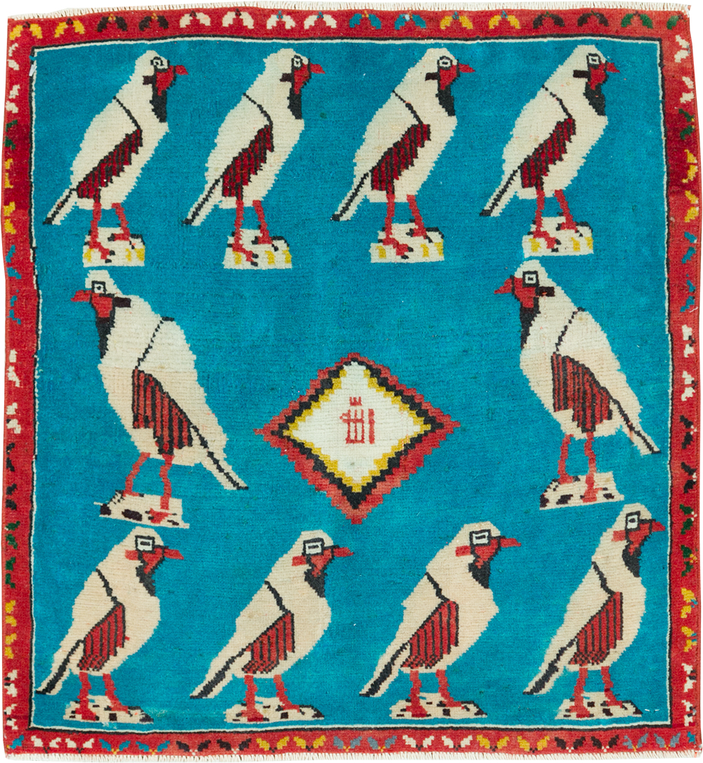 Vintage Persian Shiraz Pictorial Rug, No.28080 - Galerie Shabab