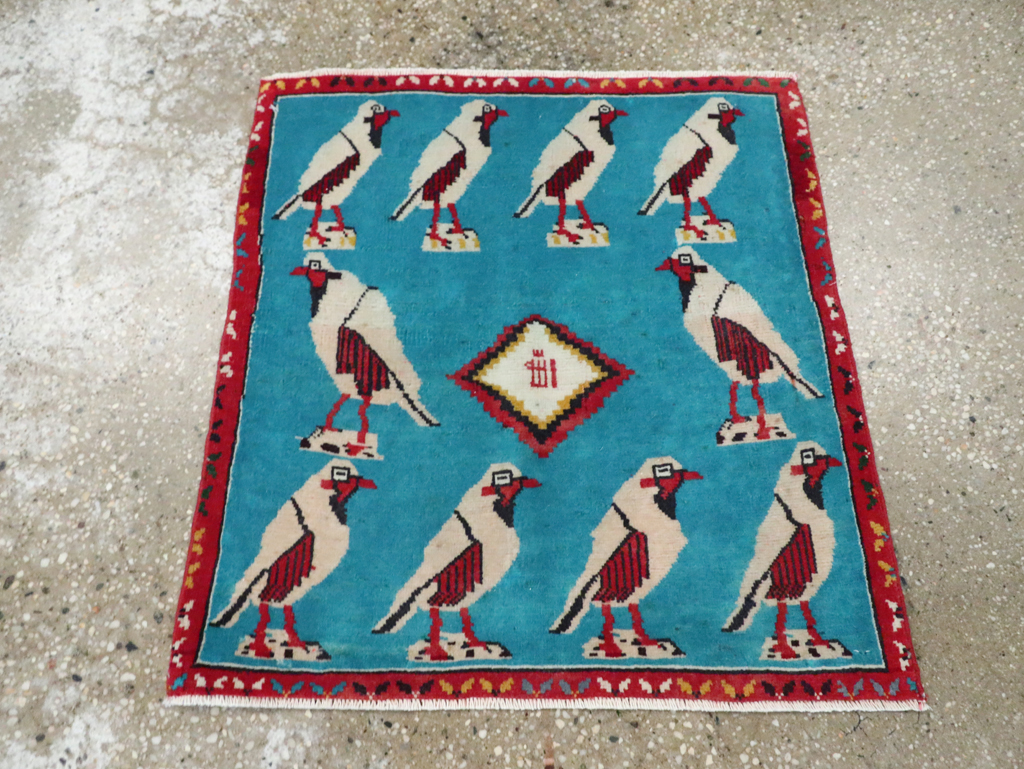 Vintage Persian Shiraz Pictorial Rug, No.28080 - Galerie Shabab