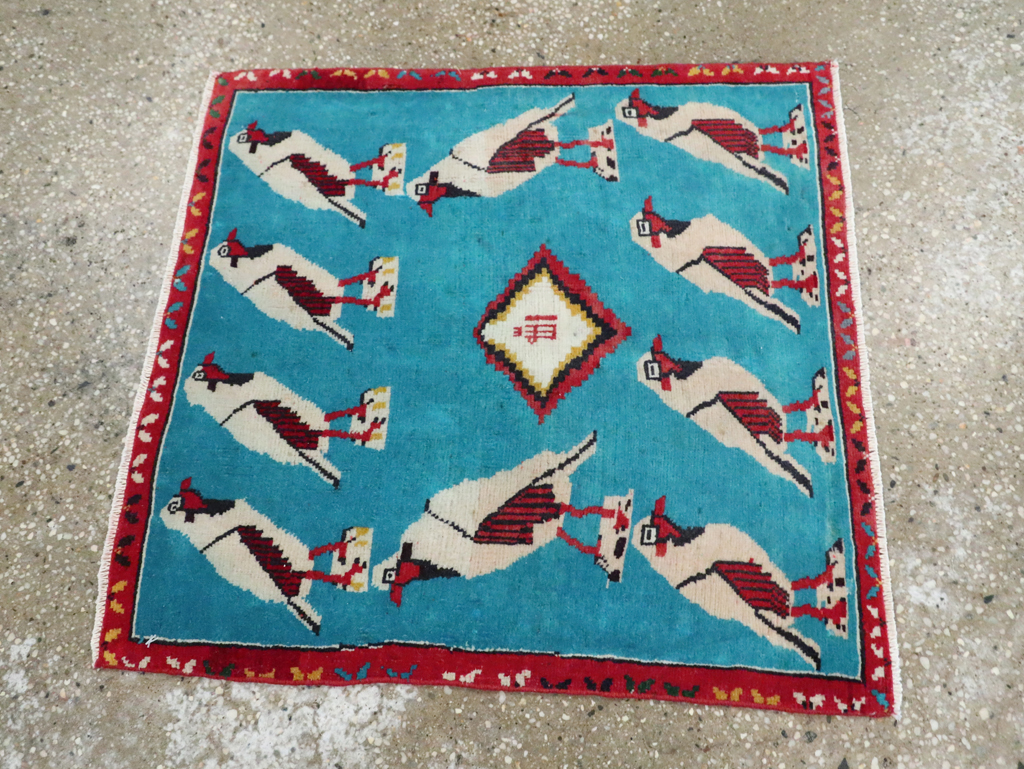 Vintage Persian Shiraz Pictorial Rug, No.28080 - Galerie Shabab