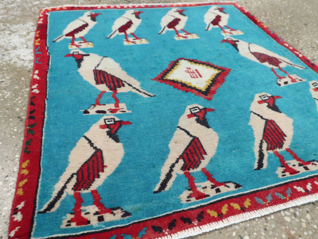 Vintage Persian Shiraz Pictorial Rug, No.28080 - Galerie Shabab