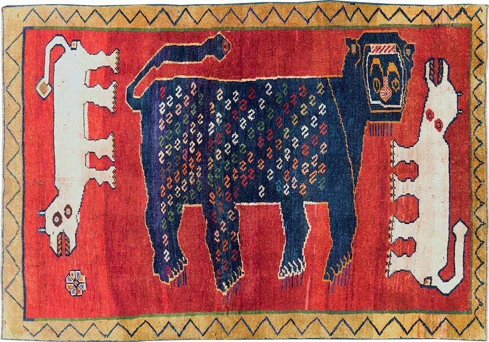 Vintage Pictorial Shiraz Rug, No.28084 - Galerie Shabab