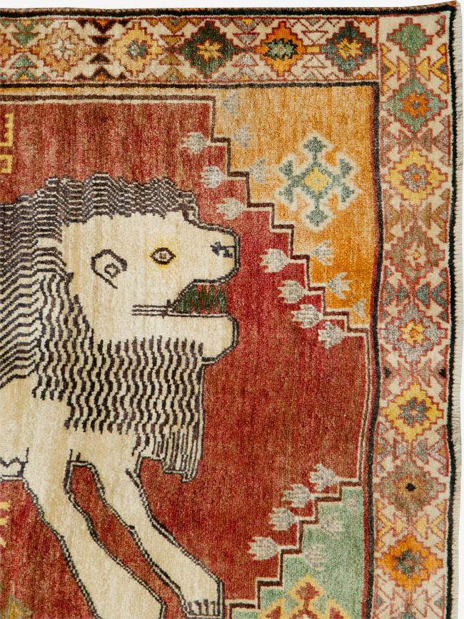 Vintage Persian Gabbeh Pictorial Throw Rug, No.28085 - Galerie Shabab