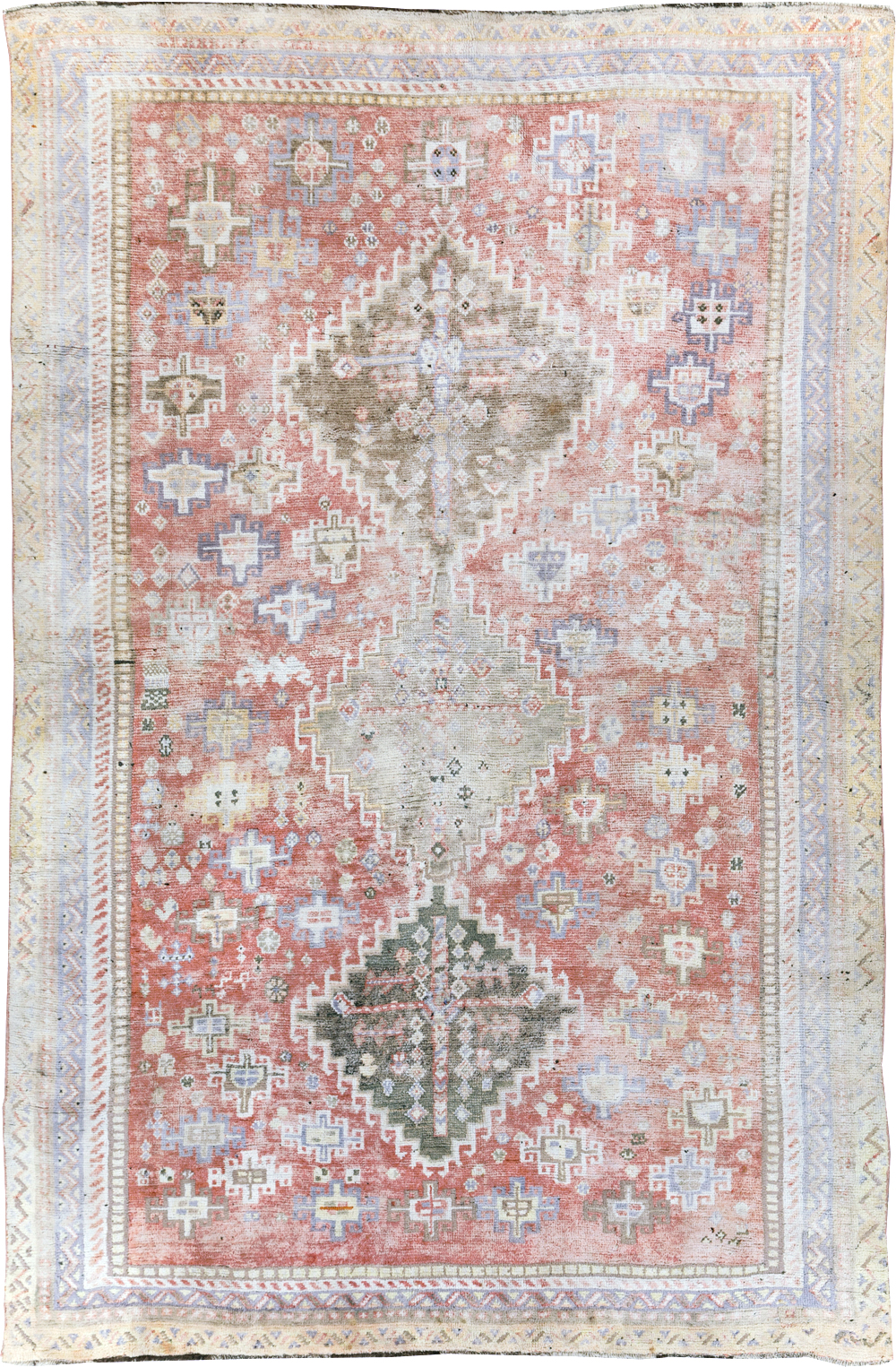 Vintage Persian Cotton Shiraz Accent Rug, No.28086 - Galerie Shabab