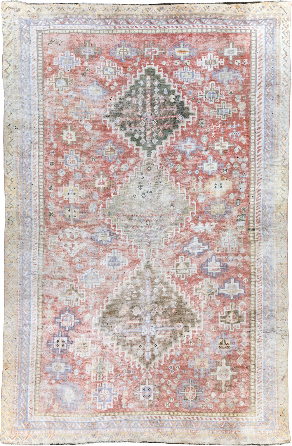 Vintage Persian Cotton Shiraz Accent Rug, No.28086 - Galerie Shabab