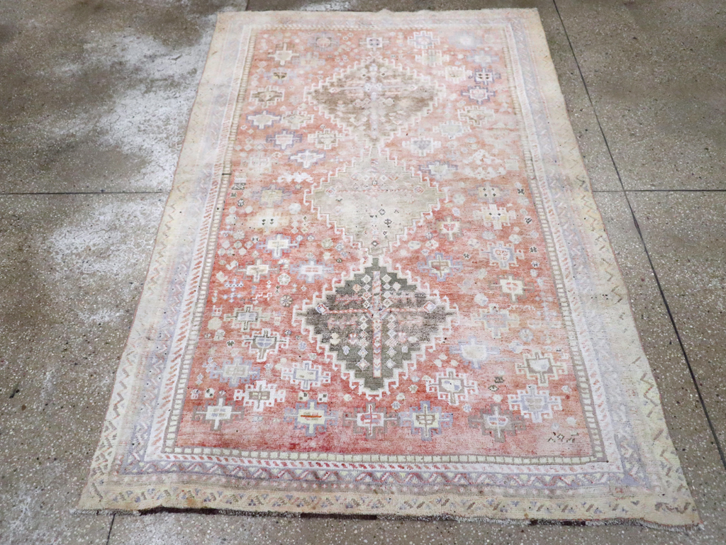 Vintage Persian Cotton Shiraz Accent Rug, No.28086 - Galerie Shabab