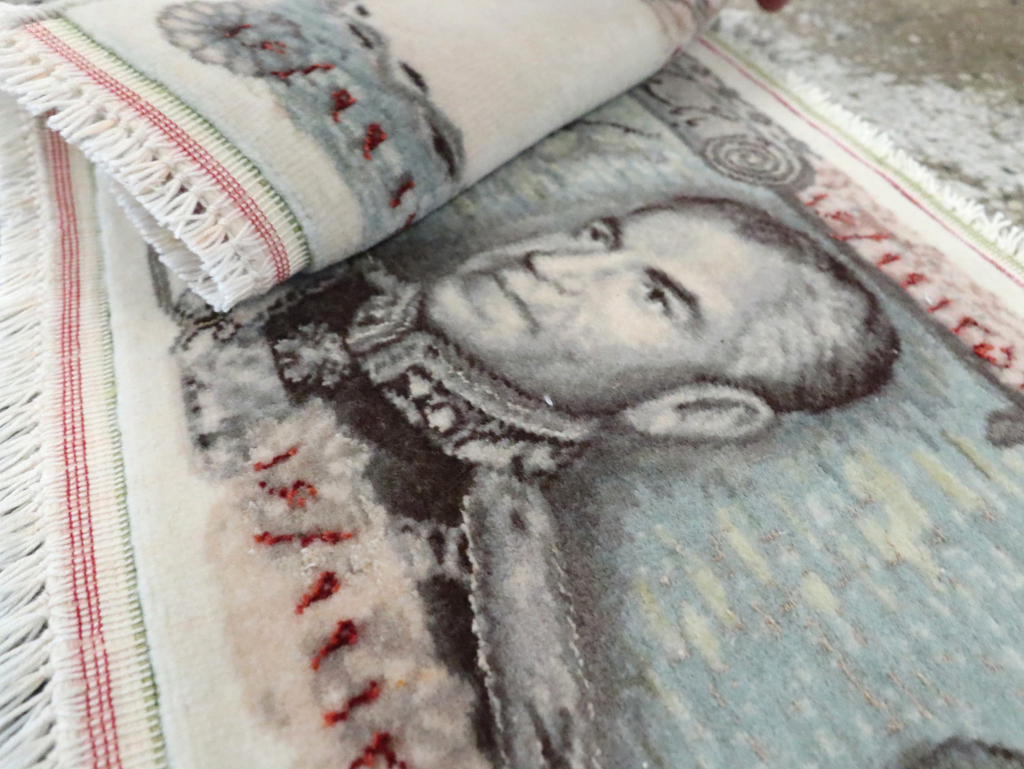 Vintage Persian Tabriz Pictorial Rug, No.28090 - Galerie Shabab