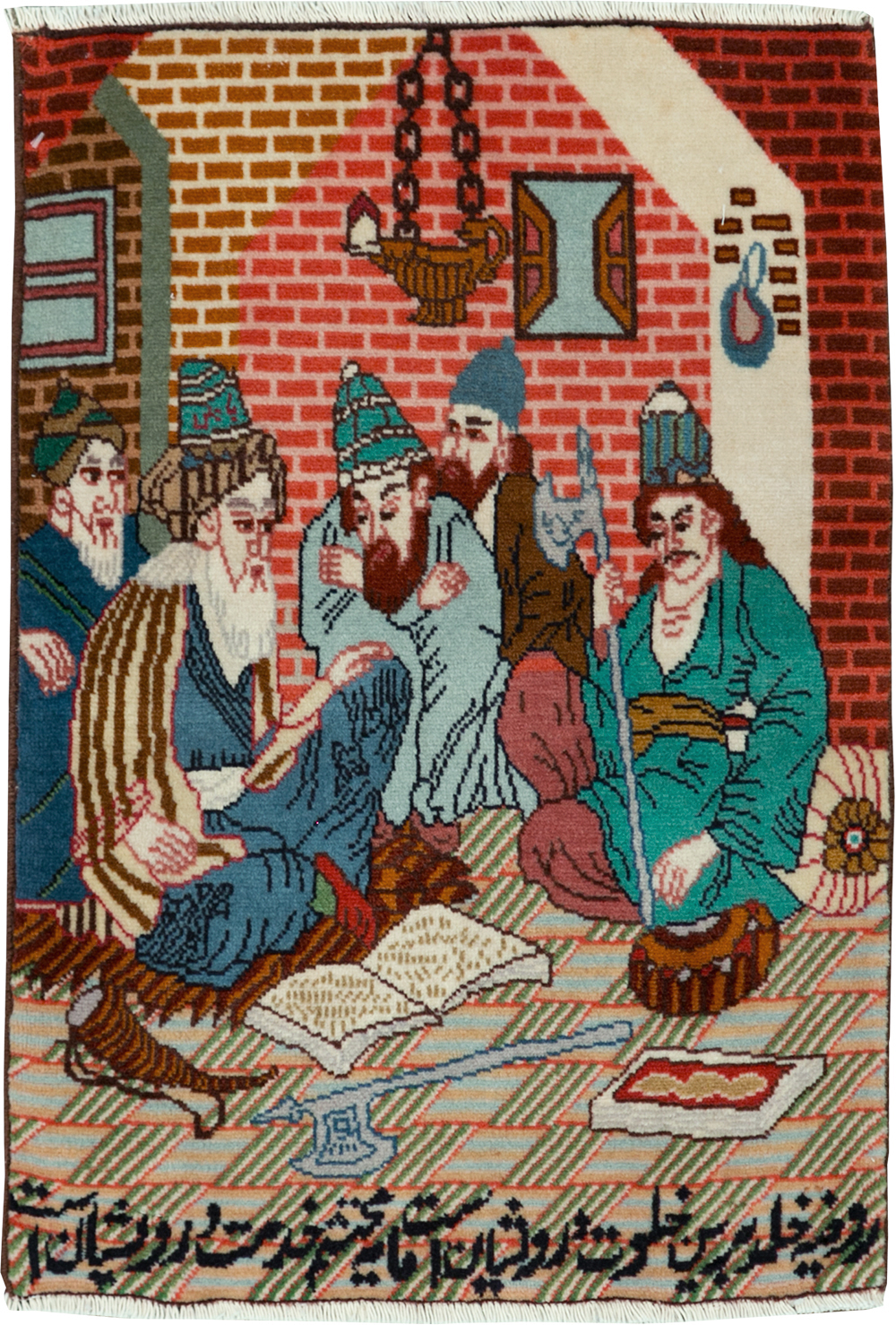 Vintage Persian Tabriz Pictorial Rug, No.28091 - Galerie Shabab