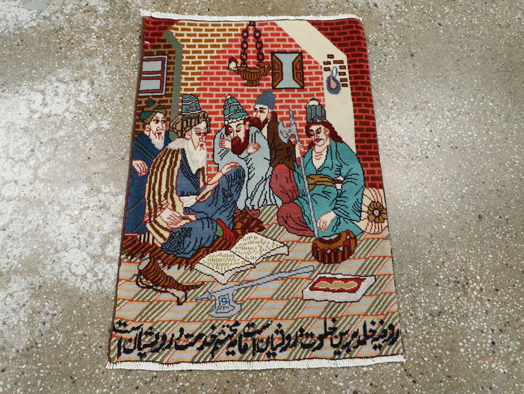 Vintage Persian Tabriz Pictorial Rug (Pair: 2 of 2), No.28091 - Galerie Shabab