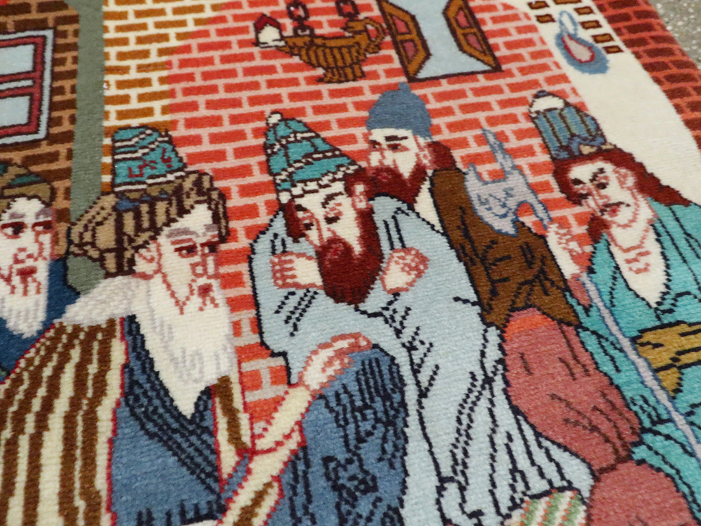 Vintage Persian Tabriz Pictorial Rug (Pair: 2 of 2), No.28091 - Galerie Shabab