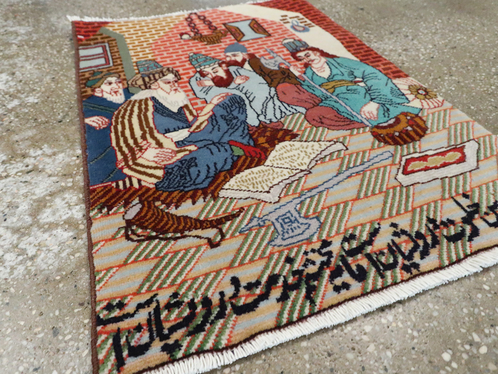 Vintage Persian Tabriz Pictorial Rug (Pair: 2 of 2), No.28091 - Galerie Shabab