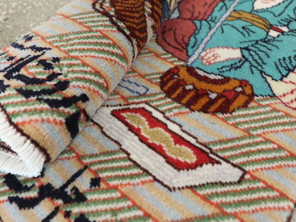 Vintage Persian Tabriz Pictorial Rug (Pair: 2 of 2), No.28091 - Galerie Shabab