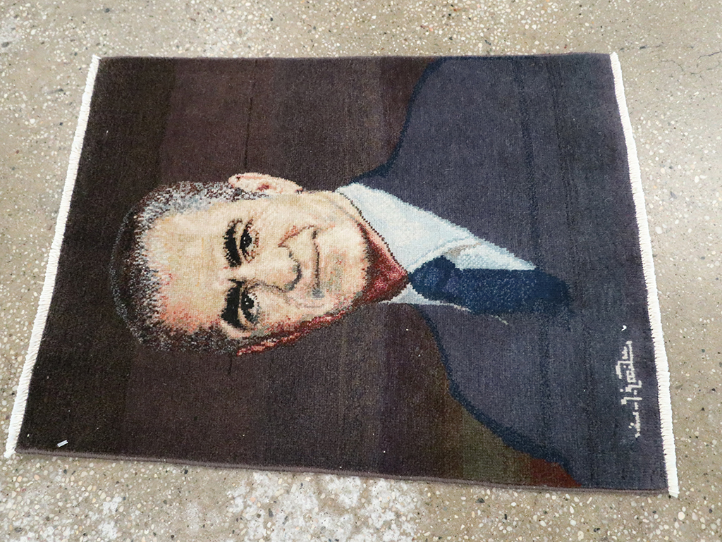 Vintage Persian Tabriz Pictorial Rug, No.28092 - Galerie Shabab