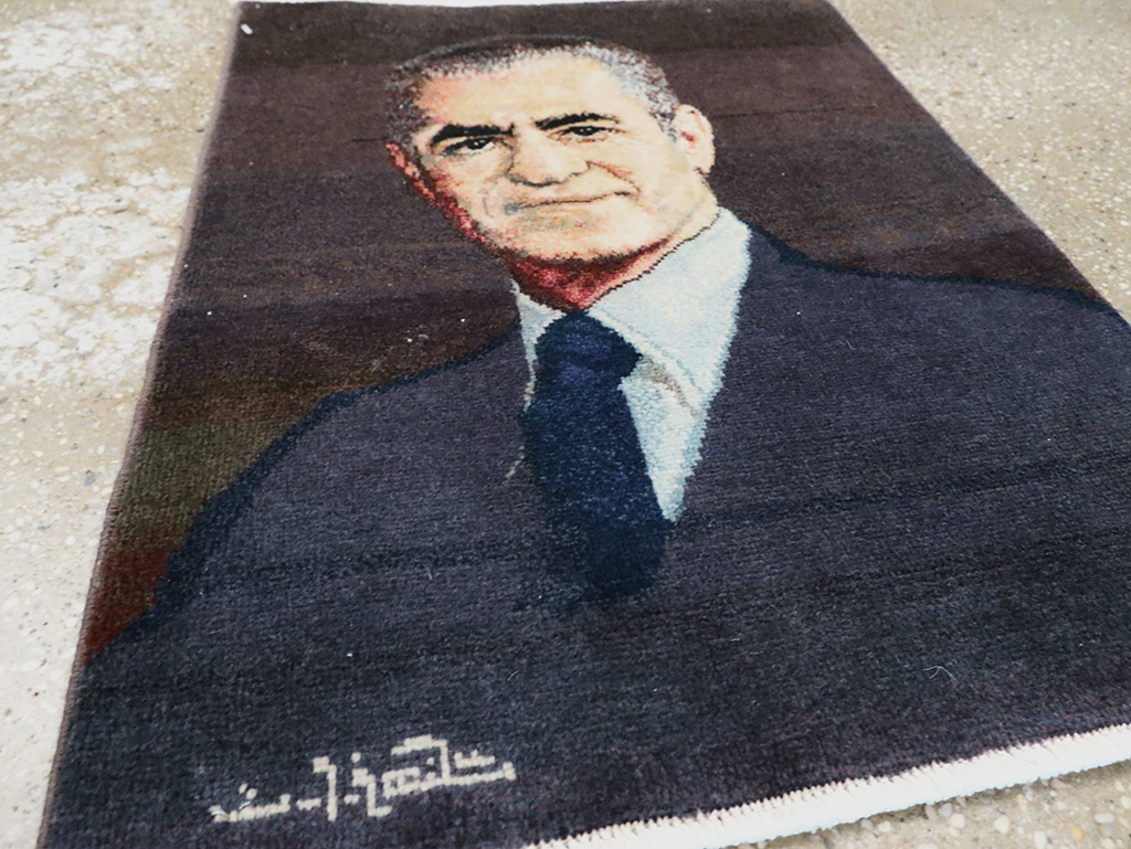 Vintage Persian Tabriz Pictorial Rug, No.28092 - Galerie Shabab