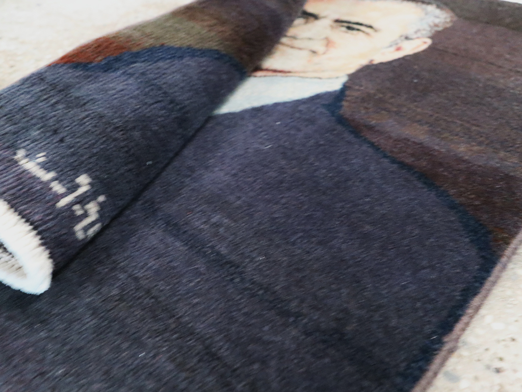 Vintage Persian Tabriz Pictorial Rug, No.28092 - Galerie Shabab