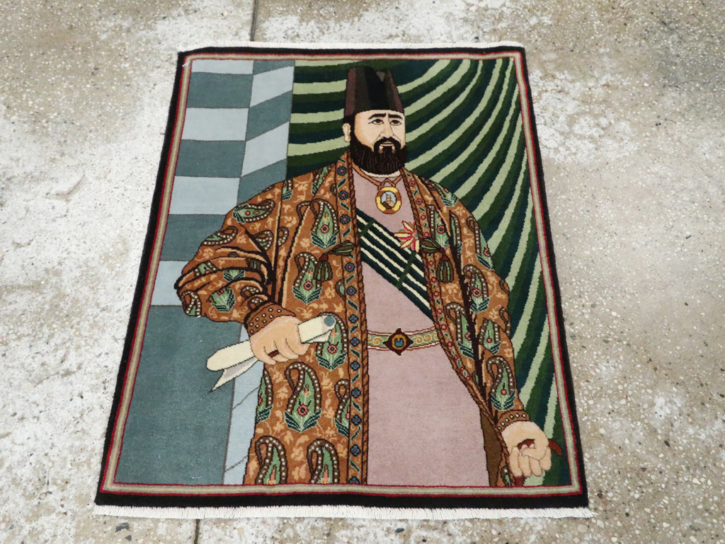 Vintage Persian Tabriz Pictorial Rug (Pair: 1 of 2), No.28093 - Galerie Shabab