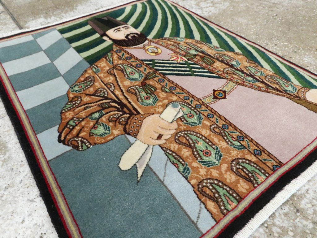 Vintage Persian Tabriz Pictorial Rug (Pair: 1 of 2), No.28093 - Galerie Shabab