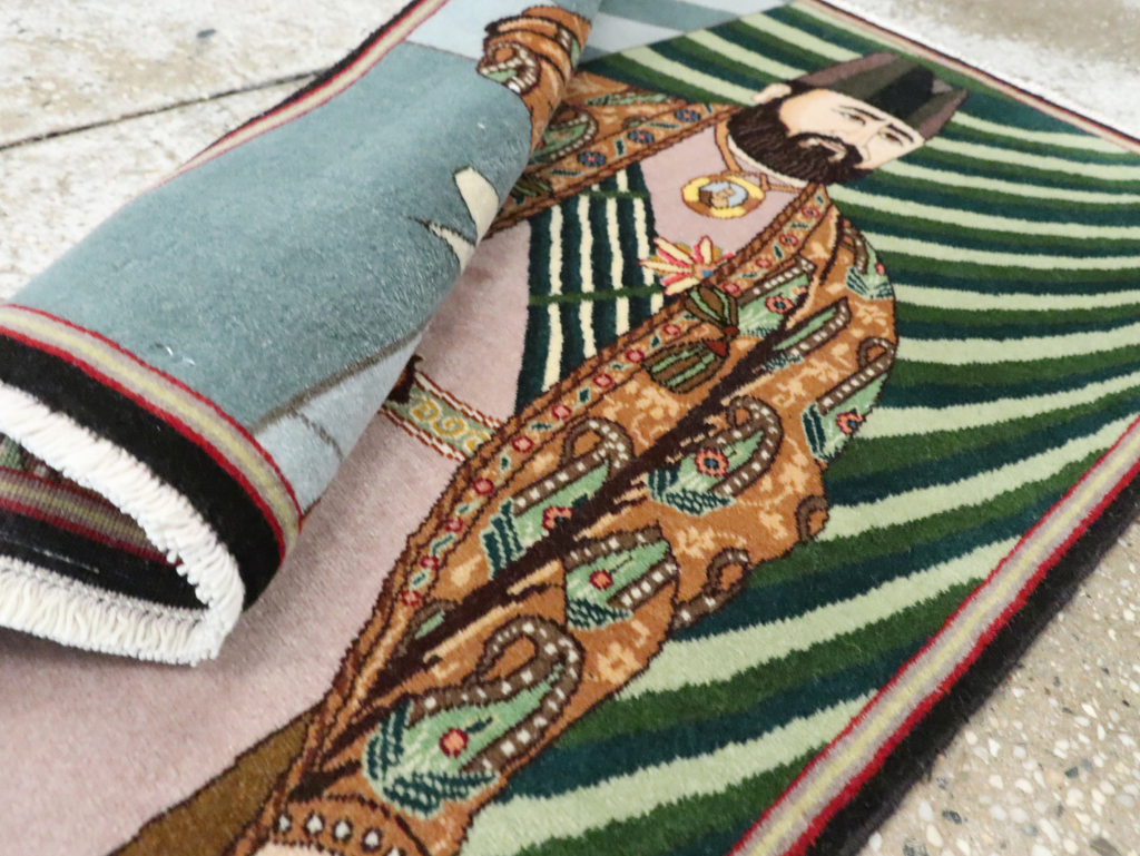 Vintage Persian Tabriz Pictorial Rug (Pair: 1 of 2), No.28093 - Galerie Shabab