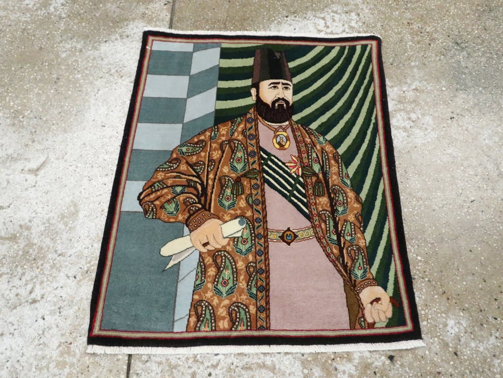 Vintage Persian Tabriz Pictorial Rug (Pair: 2 of 2), No.28094 - Galerie Shabab