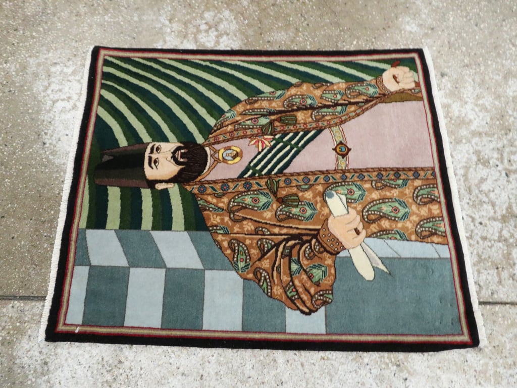 Vintage Persian Tabriz Pictorial Rug (Pair: 2 of 2), No.28094 - Galerie Shabab