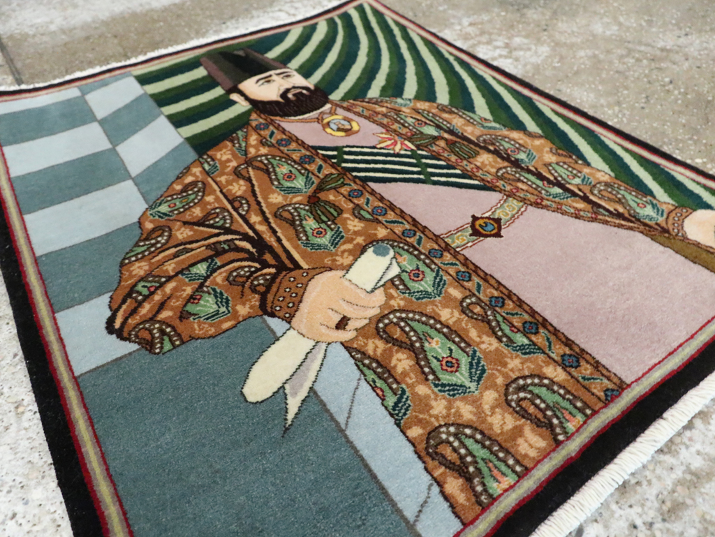 Vintage Persian Tabriz Pictorial Rug (Pair: 2 of 2), No.28094 - Galerie Shabab