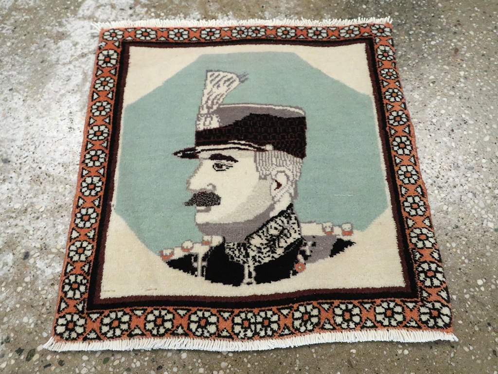 Vintage Persian Tabriz Pictorial Rug, No.28097 - Galerie Shabab