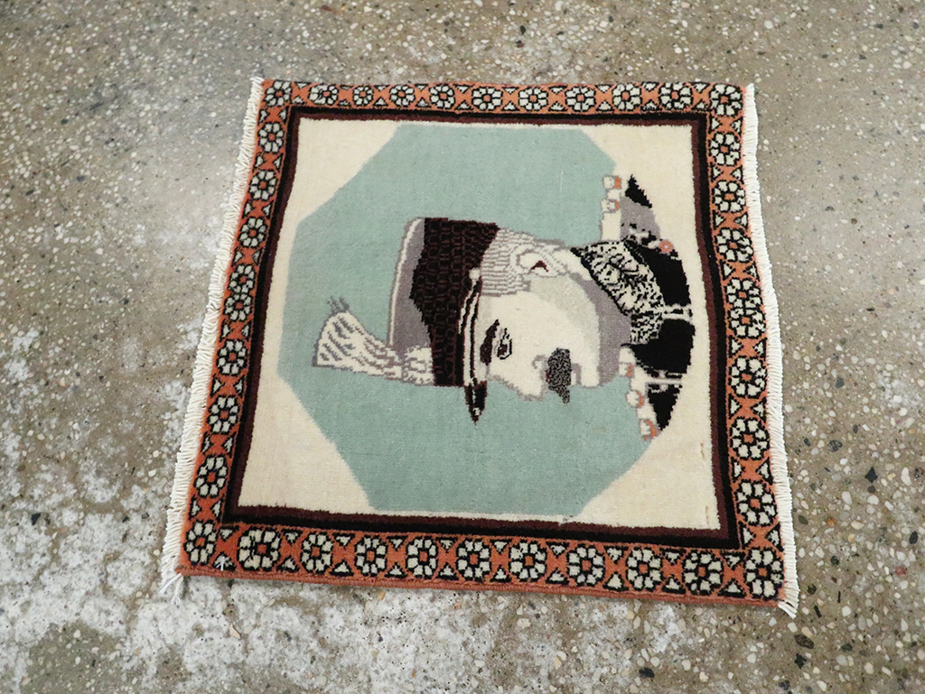 Vintage Persian Tabriz Pictorial Rug, No.28097 - Galerie Shabab