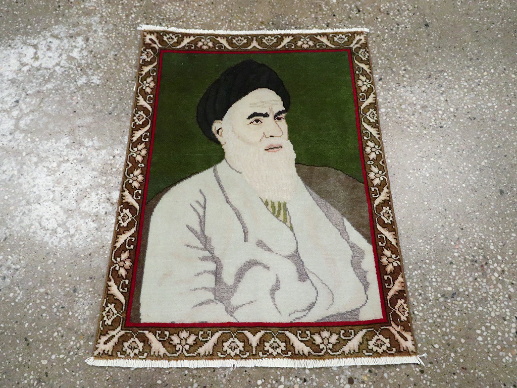 Vintage Persian Tabriz Pictorial Rug, No.28100 - Galerie Shabab