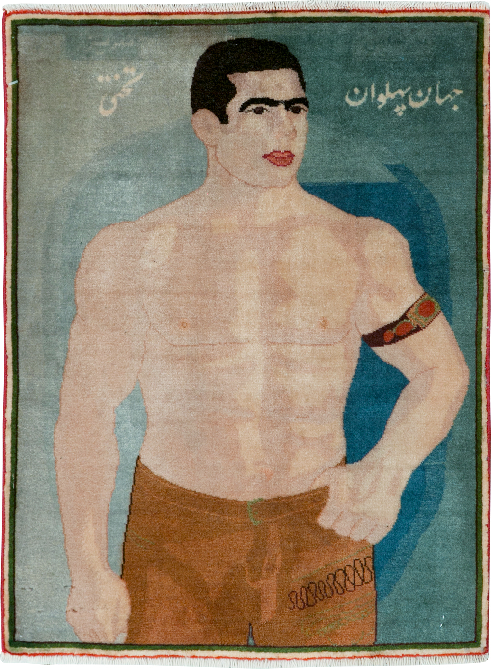 Vintage Persian Tabriz Pictorial Rug, No.28101 - Galerie Shabab