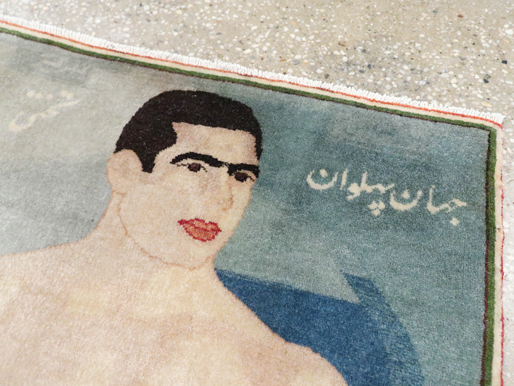 Vintage Persian Tabriz Pictorial Rug, No.28101 - Galerie Shabab