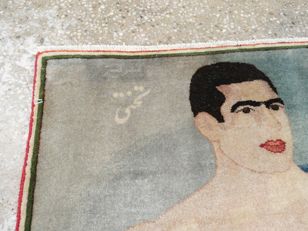 Vintage Persian Tabriz Pictorial Rug, No.28101 - Galerie Shabab