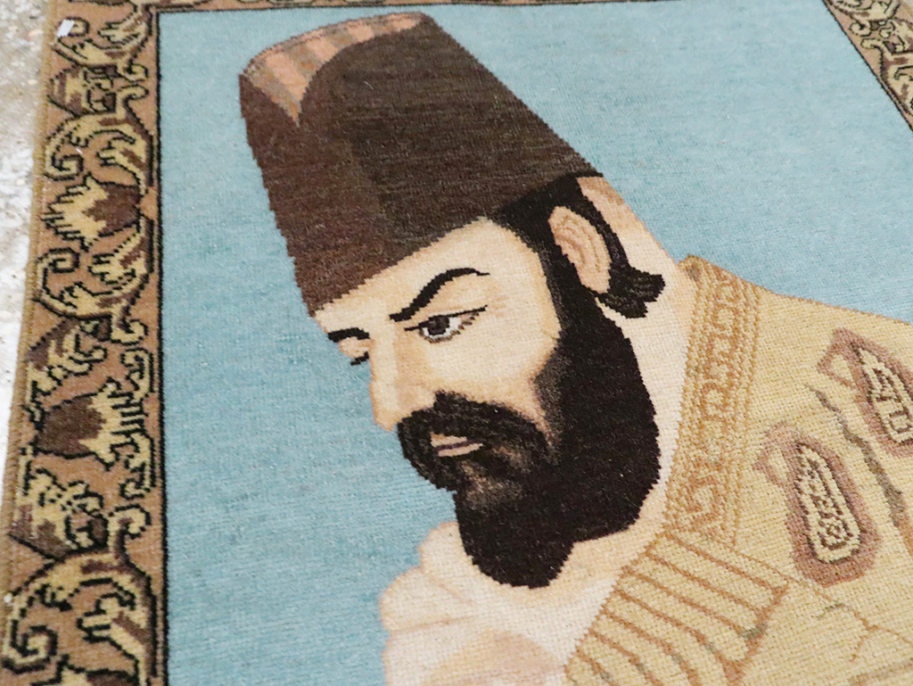 Vintage Persian Tabriz Pictorial Rug, No.28102 - Galerie Shabab