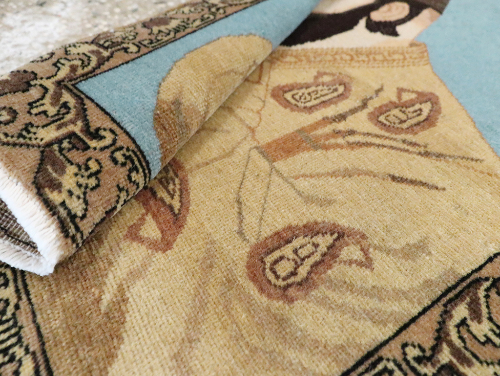 Vintage Persian Tabriz Pictorial Rug, No.28102 - Galerie Shabab