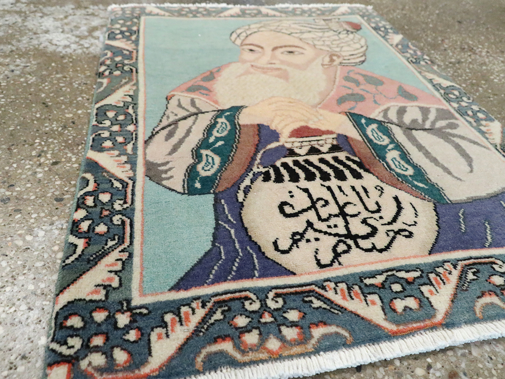Vintage Persian Tabriz Pictorial Rug, No.28103 - Galerie Shabab