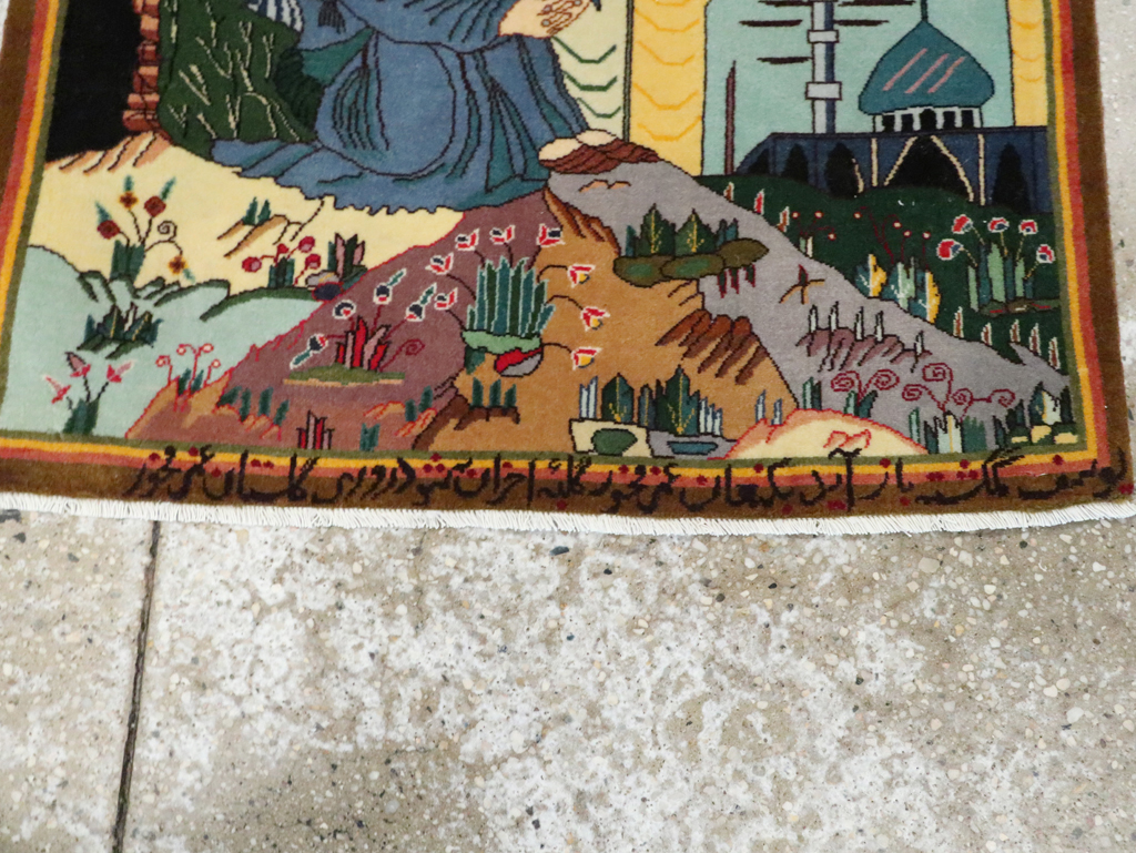 Vintage Persian Tabriz Pictorial Rug, No.28105 - Galerie Shabab