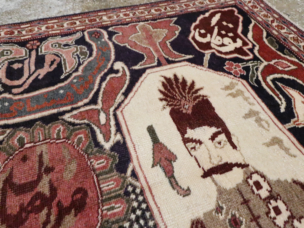 Vintage Persian Tabriz Pictorial Rug, No.28106 - Galerie Shabab