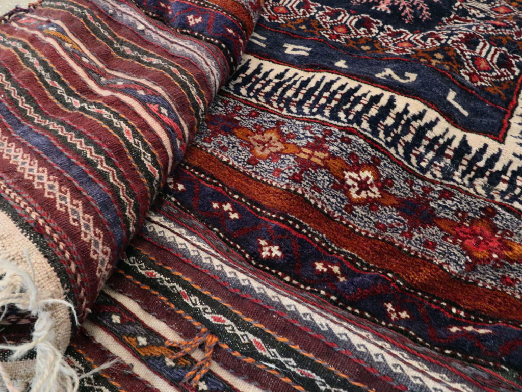 Vintage Persian Baluch Pictorial Square Rug, No.28120 - Galerie Shabab