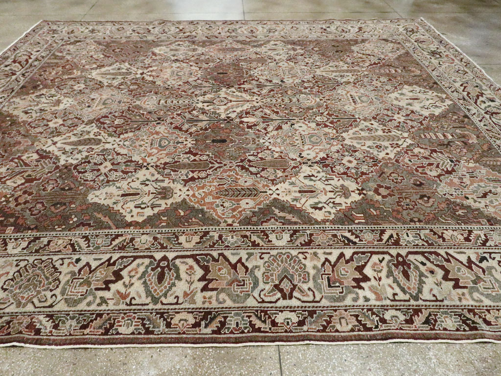 Antique Persian Square Bakhtiari Carpet, No.28122 - Galerie Shabab