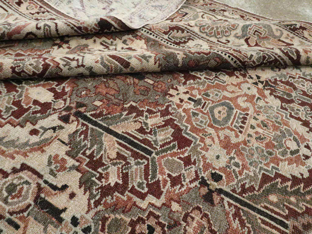 Antique Persian Square Bakhtiari Carpet, No.28122 - Galerie Shabab